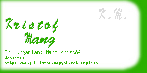 kristof mang business card